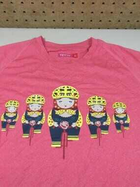 Terry womens heathered red Tech Rouge Matroska cycling tee S NWT